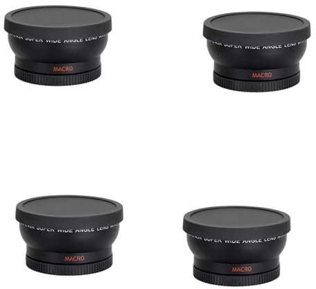 Hlxnyami 4pièces Convertisseur Grand Angle 0,45X 58Mm avec Macro-Macro pour Rebel T6S, T6I, Sl1, T5, T5I, T4I, T3I, T1I, T2I, Xsi, XS, XT, Xd, 60D, 60Da, 7D, 5D, 1D