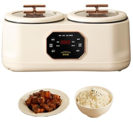 Slow Cooker 3.6L 1200W Electric Hot Pot with 24h Reservation & 8-Hour Heat Preservation, Dual Pot Food Warmer for Camping and Family Use