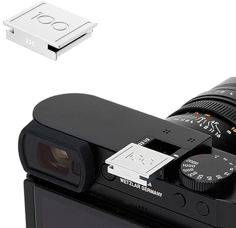 JJC Full-Cover Hot Shoe Cover Compatible with Leica Q3 43, Q3, Monochrom, Q2 Mirrorless Camera, Silicone Pad & Metal Design Hot Shoe Cover, Anti-Stains, Scratch & Dust-Proof (100th Anniversary Silver)