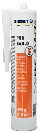 Kleiberit 568.0 1K-PUR Montageklebstoff – Konstruktionskleber wasserfest für Holz, Metall, Stein, Beton & Kunststoff | starker 1K-PUR Kleber 0,49 kg