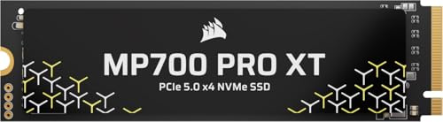 Corsair MP700 Pro XT 2 to NVMe M.2 PCIe 5.0 x4 SSD Ultra Rapide — Jusqu’à 14 900 Mo/s en Lecture, 14 500 Mo/s en Écriture, Architecture Gen5, NAND 3D TLC, Compatibilité DirectStorage pour PC Gaming