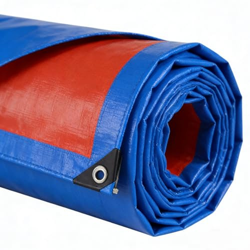 Lona con Ojales 325 x 505 cm Reforzada Antidesgarro Impermeable Lona Remolque con Ojales Duradera Multiusos para Exteriores Leña, Jardín, Cenador, Camping, Azul