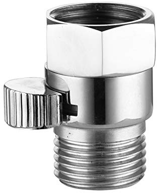 CIENCIA - Soffione doccia con rubinetto di arresto in ottone con interruttore valvola 1/2 maschio femmina valvola di arresto doccetta, cromato, AV016