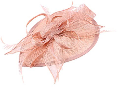 Frcolor Fascinator Hut, Hochzeit Feather Hut Filz für Frauen (Pink)