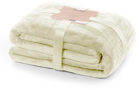 DecoKing Kuscheldecke 150x200 cm Ecru Decke Microfaser Tagesdecke Fleece weich sanft kuschelig weich sanft kuschelig Ivory Elfenbein Mic