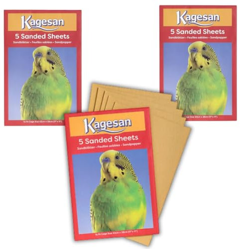 RS Pet, Vogelkäfig-Sandpapier, 3 x 5 Packungen = 15 Bögen, 43 x 28 cm