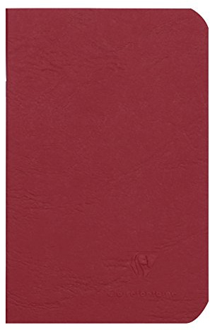 Clairefontaine 734102C Heft AgeBag, 9 x 14 cm, Taschenformat, ideal für unterwegs, blanko, 48 Blatt, 1 Stück, rot