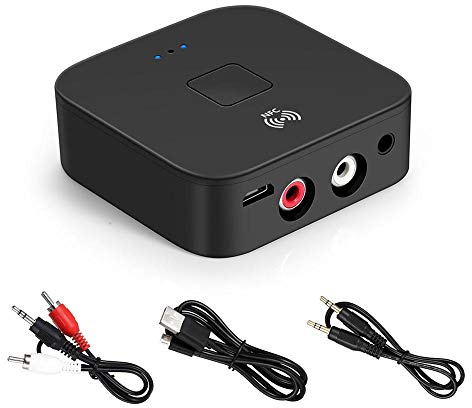Adaptador Bluetooth 5.0 Inalámbrico Bluetooth 5.0 4.2 Receptor de audio aptX LL RCA NFC 3.5mm Jack Aux Auxiliar Adaptador de audio para el cable de la computadora del auto parlante Hogar Estéreo