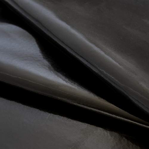 HAPPERS Polipiel Charol Negro por Metros para Tapicería, Marroquinería o Manualidades. 140cm Ancho