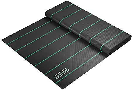 GardenMate Telo per Protezione dalle Erbacce, per Pacciamatura, Protezione per Sabbionaia, 2 x 15 m 100 g/m² – Tessuto con Fili Intrecciati – Stabilizzazione ai Raggi UV