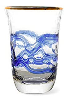 caihuashopping Wassergläser Glasschale mit Goldener Linie unverbleit umgehaltene kreatives Haushalt Wasser saftige Gläser Bleifreie transparente Trinkgläser-Becher Trinkglas (Color : A)