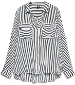 VERO MODA Dam Blus Vmbumpy L/S skjorta New Noos, Snövit/ränder: indiskt bläck, XS