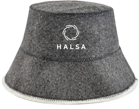 Halsa Sauna Hat, Banya Hat 100% Natural Wool Embroidered Hat for Sauna, Sauna Bathing. Protect Hair, Stay in Sauna Longer. for Men and Women.