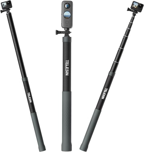 TELESIN Perche à selfie G3 longue invisible (3 m), en fibre de carbone étanche pour GoPro Max 13 12, Insta360 Luna Ultra X5 Ace Pro, DJI Osmo Nano 360 Action 6 5 4 Pocket 4 3 Xtra AKASO