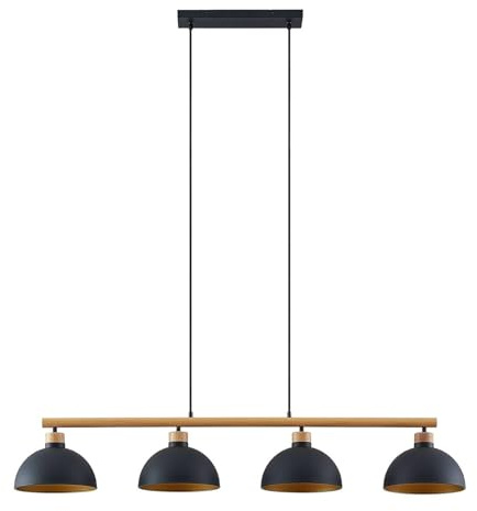 Lindby Pendelleuchte Tirzana (Retro, Vintage Antik) in Schwarz aus Metall (4 flammig E27) - Deckenlampe Esstischlampe Hängelampe Hängeleuchte Wohnzimmerleuchte