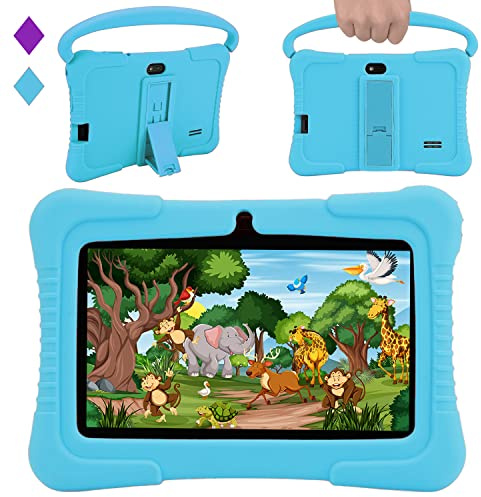 Veidoo Tablette pour Enfants, Tablette Tactile 7 Pouces, Android Tablet PC 2 Go RAM / 32 Go ROM, Écran Tactile HD IPS 1024 * 600, Contrôle Parental,Tablette Éducative(Light Blue)