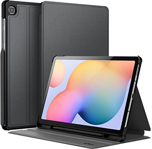 JETech Hülle für Samsung Galaxy Tab S6 Lite 10,4, Schwarz | Mehrwinkelständer, S Pen Halter, Schlanke Schutzhülle, Auto Schlafen/Wachen