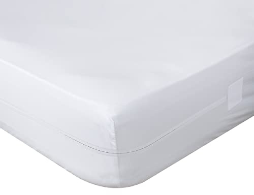 Matratzenbezug mit Reißverschluss und wasserdichter TPU-Schicht für 90x200cm Betten, Matratzenschoner Rundumschutzm weiß, Atmungsaktiv und Waschbar