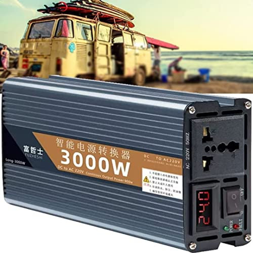 Power Inverter Transformador 2500W 3000W Inversor De Onda Sinusoidal Pura 12v DC A 220v AC Inversor De Corriente Del Convertidor De Automóvil Con Pantalla De Doble Voltaje, For Vehículos TV Computador