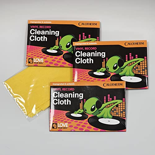 Calotherm Professional Microfibre Vinyl Record Cleaning Cloth 3 Pack – Anti-Static LP Cleaner for Turntable Records – Lint-Free, Reusable Record Care Cloth, Dust & Fingerprint Remover