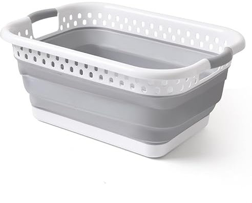 HOME IN SMART Bacinella pieghevole bucato robusta di alta qualità I Cesto portabiancheria salvaspazio (53x39x22cm L58) I Catino pieghevole I Bacinella bucato multiuso I Ceste portaoggetti/organizer