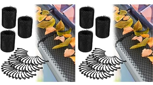 Relaxdays Dachrinnen Laubschutz, 6 m lang, Kunststoff Laubgitter, Laubfangstreifen, für Regenrinnen, 15cm breit, schwarz