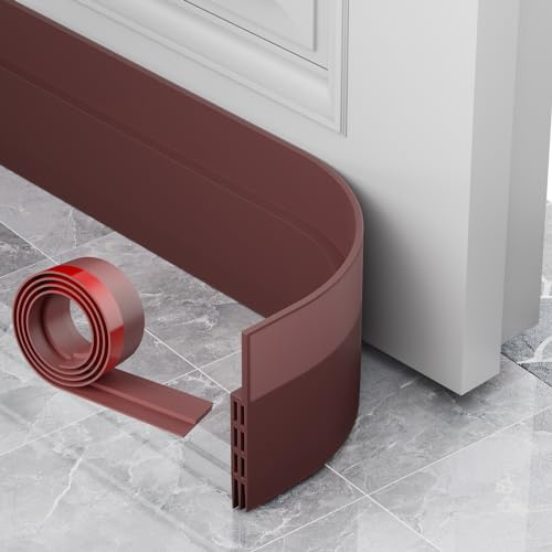 AOTUAO Türdichtung Zugluftstopper für Türen, Energie Sparen Tür Zugluftstopper, Türdichtung Unten Selbstklebend Tür Zugluftstopper, für Schallschutz, Windschutz, Staubschut (1M,Braun)