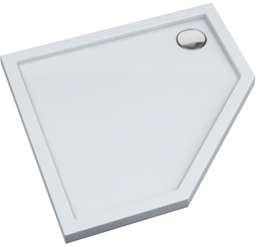 AQUABAD Duschwanne/Duschtasse | Basic Smooth White 80x80cm Fünfeck