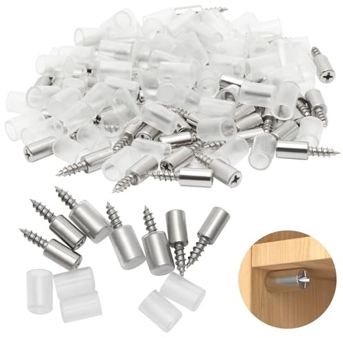 Supporto per scaffale, 64 pezzi, supporto per scaffali, supporto per scaffali, in metallo ferroso, supporto per scaffali, viti autofilettanti per ripiani