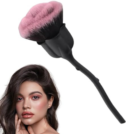 Pennelli da trucco forma di rosa, pennelli da trucco forma di rosa, pennello per fard forma di , pennelli grandi per cipria, pennelli per, rimozione polvere e fondotinta, kit di