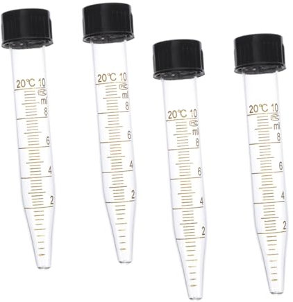 JECOMPRIS 4 Stück Zentrifugenröhrchen Mit Spitzem Boden Chemie Messwerkzeug Spiralförmige Reagenzgläser Reagenzgläser Aus Glas Zentrifugenröhrchen Aus Glas Reagenzgläser Mit Deckel