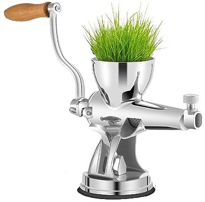 Exprimidor Manual de hierba de trigo de acero inoxidable con Base de ventosa, Extractor de abrazadera de mesa for jengibre, apio, uso doméstico en la cocina fácil de operar
