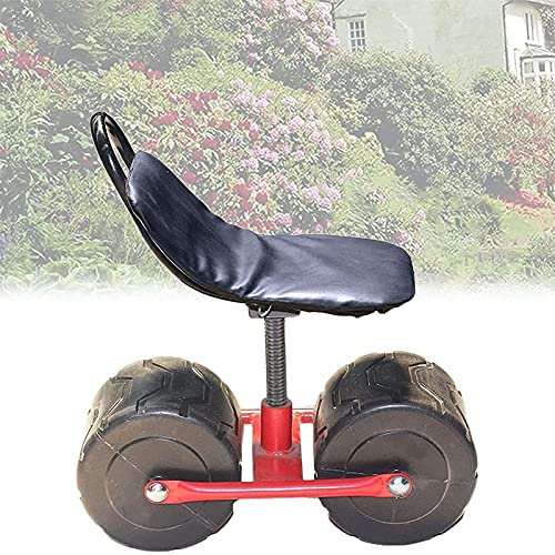 2 Räder Garten-Rollsitz, beweglicher tragbarer Rollsitz, höhenverstellbar, drehbarer Wagensitz, Jäten, Gartenarbeit, Rasenpflege, Pflücken, Pflanzen