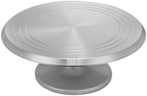 XIUsheUA Cake Turntable Aluminum Alloy Rotating Cake Stand Turntable Revolving Cake Leveler Stand Cake Decorating Tools Cake Stand Spinner