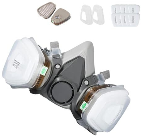 Maschera respiratoria antipolvere | Maschera respiratoria riutilizzabile – Respiratore antipolvere di sicurezza, copertura viso mezzo respiratore, copertura per il viso di protezione regolabile per la