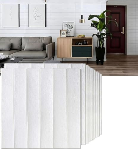 GFLCWYP 20 Panneau Mural Decoratif Revetement Mural Adhesif Papier Peint Autocollant Panneaux Muraux pour Salle De Bain Plaque Autocollante Murale Panneau Mural en Bois De Chêne,C