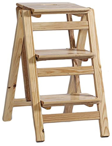 Sgabello pieghevole in legno a 3 gradini sedia a scala resistente antiscivolo sedia pieghevole multifunzione per scarpe panca piccola poggiapiedi
