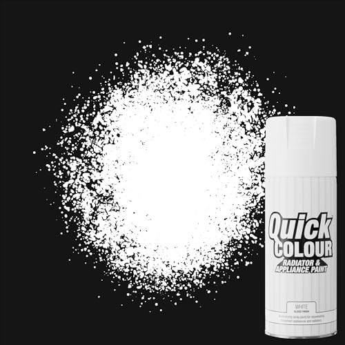 Quick Colour White Gloss Spray Paint 400ml Aerosol for Radiators and Appliances
