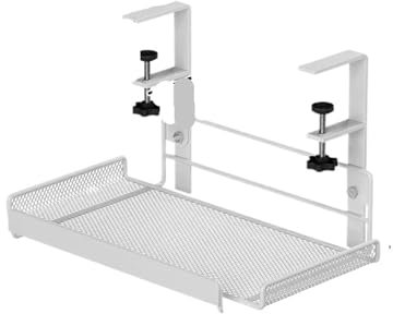 KVZJITSX Kabelkorb Unter Schreibtisch Kabelmanagement-Ablage unter dem Schreibtisch, Tischkabel-Organizer aus Stahl ohne Bohren, Kabelmanagement-Rack for Kabelmanagement FüR Kabel(White)