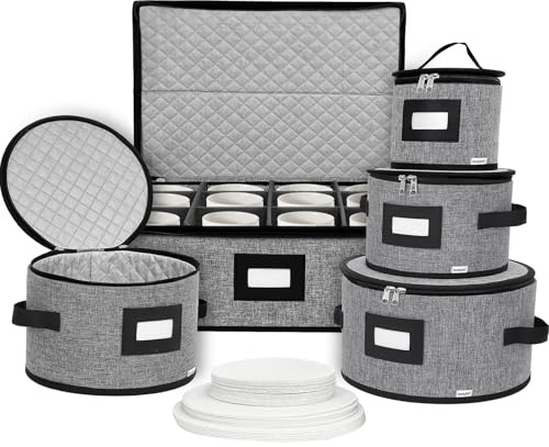 homyfort China Storage Containers, Hard Shell for Plates, Moving Boxes for Dishes, Cups, Mugs, Tableware Moving Supplies for Kitchen Organization- 5-Piece Set (5-piece set)
