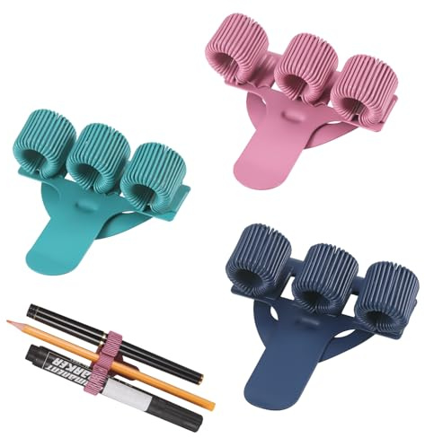JIANTA Lot de 3 porte-stylos en acier inoxydable pour infirmière | Porte-stylos à 3 compartiments avec anneau à ressort - Accessoire de soins pour infirmière et médecin (3 couleurs)