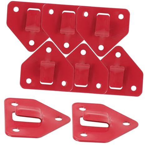 Support D'extincteur Mural en Fer Rouge, 8 Pièces, Fixation Stable | Crochet de Fixation Murale, Usage Maison et Armoire, Format Compact, Lot de 8