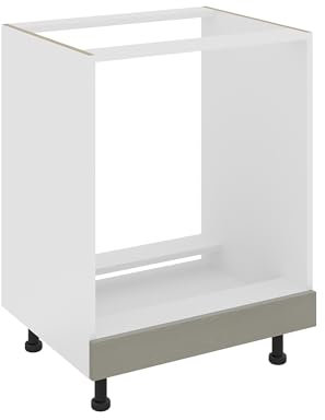 haaus Backofenschrank Karo, glänzend grau/weiß, MDF, 60 x 50 x 80 cm