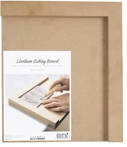 CREATIV DISCOUNT Linoleum-Schneidebrett, Größe 25 x 30 cm, für Rechtshänder