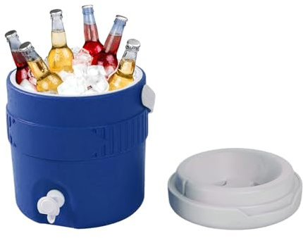 Dispensador de agua helada, contenedor térmico de bebidas de 3.8 L, dispensador portátil de bebidas de agua, dispensadores aislados, rendimiento de enfriamiento largo para viajes, senderismo, eventos