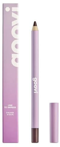GOOVI Line To Impress Eye Pencil - braun | Hochpigmentierter Eyeliner & Kajalstift, Glänzendes Finish, langanhaltend, 1,2g