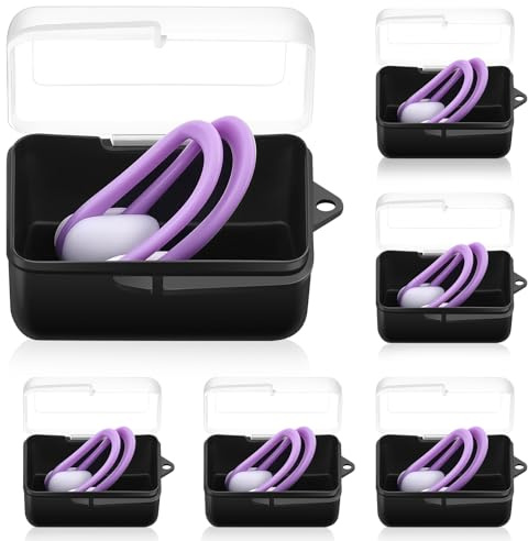 Hiboom Set of 6 Swimming Nose Clip for Kids (Age 7+) and Adult Waterproof Pool Nose Plugs for Diving Swimming and Other Water Sports with Individual Box Packed(Purple,Classic Style)