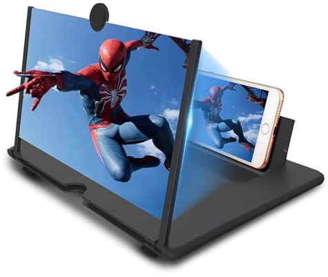 Bailonda 18 Zoll Handy vergrößerungs Bildschirm, bildschirmlupe für Smartphones, 3D HD Handy Bildschirmlupe Vergrößerung für alle Smartphones, für das ansehen von filmvideos