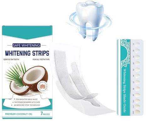 Teeth Whitening Strips, 3D WhiteningStrips, Coconut Mint WhiteningStrips, Safe Teethwhitening, mit Natürliche Kokosformel, Zähne Aufhellen mit Zahnschmelzschutz, Teeth Stain Remover