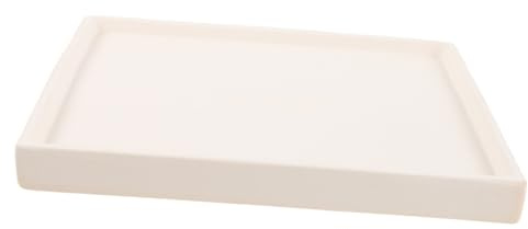 DOITOOL Pflanztopf Strapazierfähig für Quadratischer Keramischer Untersetzer Stabiler Blumentopf Wasserauffangschale Beige Bonsai und Innen und Außenbereich